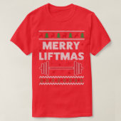Merry Liftmas Ugly Kerstmis Gym Workout Funny Pit T-shirt (Design voorkant)