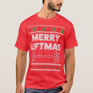 Merry Liftmas Ugly Kerstmis Gym Workout Funny Pit T-shirt