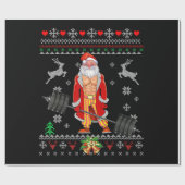 Merry Liftmas Ugly Kerstmis Pajama Santa Cadeaupapier (Vlak)