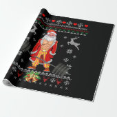 Merry Liftmas Ugly Kerstmis Pajama Santa Cadeaupapier (Uitgerold)