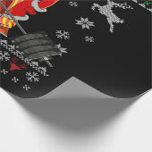 Merry Liftmas Ugly Kerstmis Pajama Santa Cadeaupapier (Hoek)