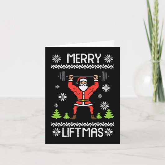 Merry Liftmas Ugly Kerstmis Workout Gym Body Kaart (Voorkant)