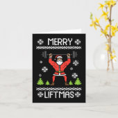 Merry Liftmas Ugly Kerstmis Workout Gym Body Kaart (Gele Bloem)