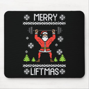 Merry Liftmas Ugly Kerstmis Workout Gym Body Muismat