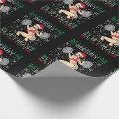 Merry Liftmas Ugly KerstSweater Miss Santa Gy Cadeaupapier (Hoek)