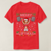 Merry Liftmas Ugly KerstSweater Miss Santa Gy T-shirt (Design voorkant)