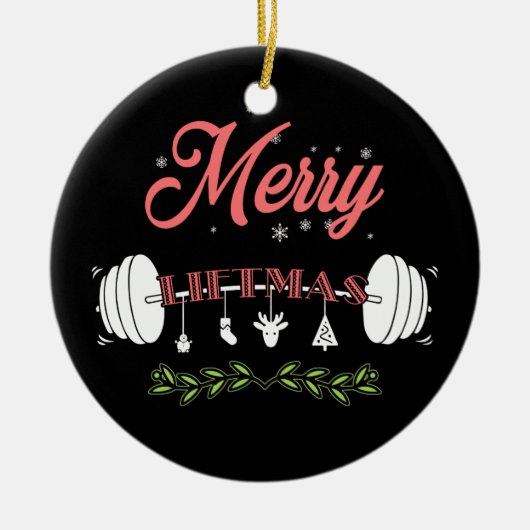 Merry Liftmas Ugly KerstSweater Santa Claus Keramisch Ornament (Voorkant)