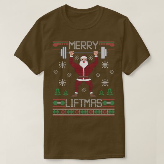 Merry Liftmas Ugly KerstSweater Workout T-shirt (Design voorkant)