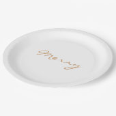 Merry Light Brown Taupe Minimal Holiday Typografie Papieren Bordje (Gekanteld)