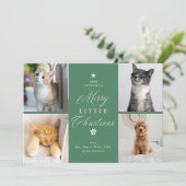 Merry Litte Christmas Pet 4 Foto Plat Feestdagenkaart (Staand voorkant)