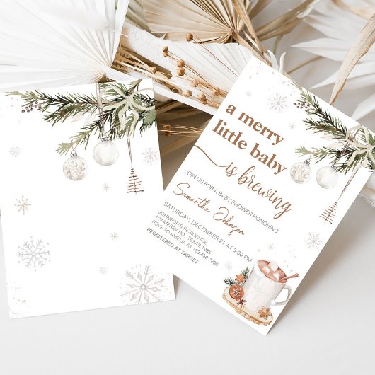 Merry Little Baby brouwt Baby shower Kaart