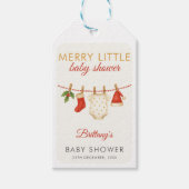 Merry Little Baby Clothes Baby shower Cadeaulabel (Voorkant)