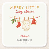 Merry Little Baby Clothesline Baby shower Kartonnen Onderzetters (Voorkant)