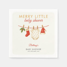 Merry Little Baby Clothesline Baby shower Servet
