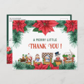 Merry Little Baby Shower Aangepaste Winter Dank Je Briefkaart (Voorkant / Achterkant)