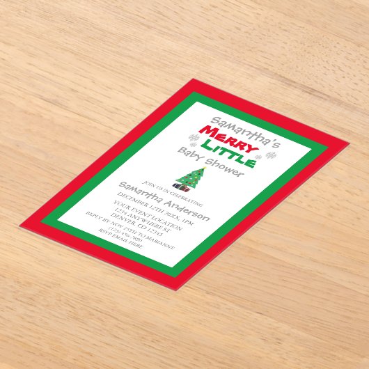 Merry Little Baby shower Acryl Uitnodigingen (Laagn)