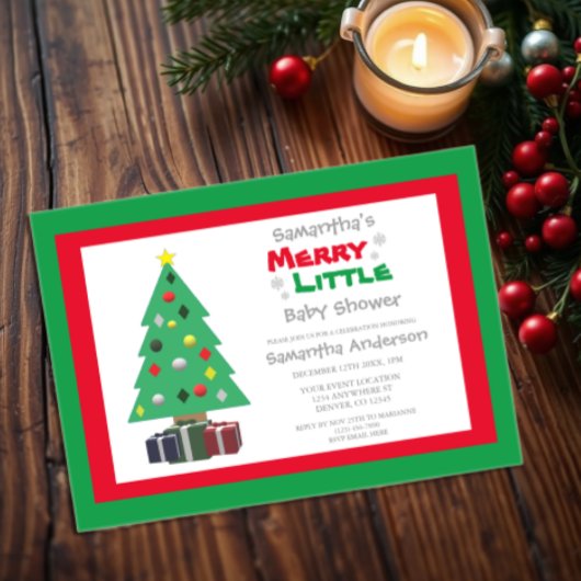 Merry Little Baby shower Acryl Uitnodigingen