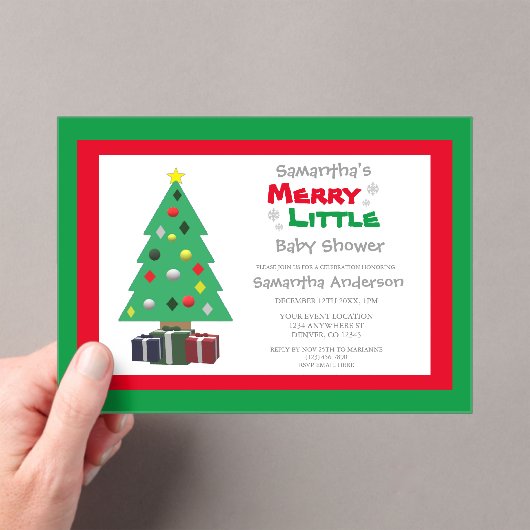 Merry Little Baby shower Acryl Uitnodigingen (Insitu (Draagbaar))