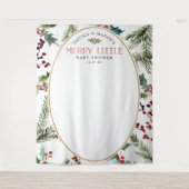 Merry Little Baby shower Backdrop Photo Booth Wandkleed (Voorkant)