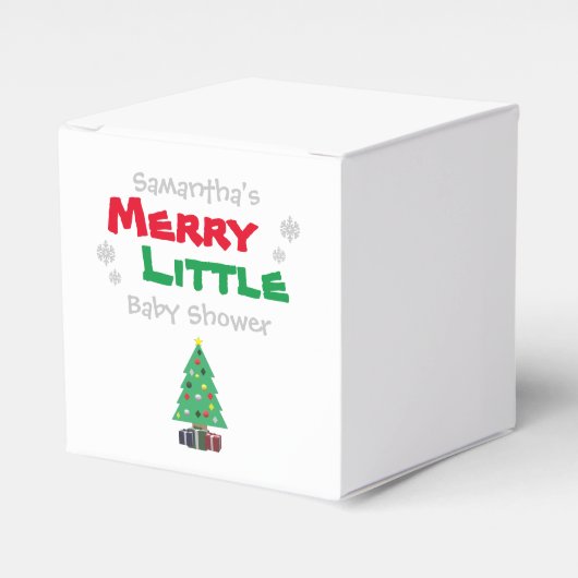 Merry Little Baby shower Bedankdoosjes (Voorkant Zijde)