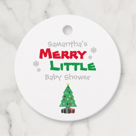 Merry Little Baby shower Bedankjes Labels (Voorkant)