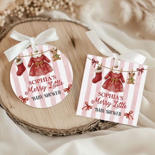 Merry Little Baby Shower  Bedankjes Labels