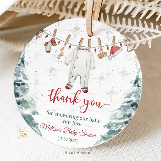 Merry Little Baby shower Bedankjes Labels