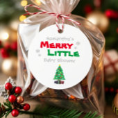 Merry Little Baby shower Bedankjes Labels