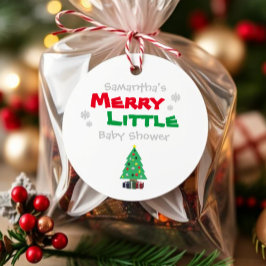 Merry Little Baby shower Bedankjes Labels