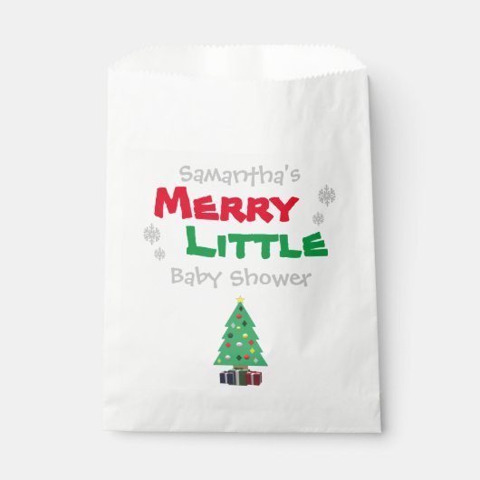 Merry Little Baby shower Bedankzakje (Voorkant)