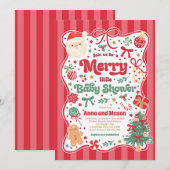 Merry Little Baby Shower Christmas Coquette Bow  Kaart (Voorkant / Achterkant)