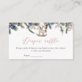Merry Little Baby shower Christmas Diaper Raffle Informatiekaartje (Voorkant)