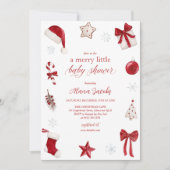 Merry Little Baby Shower Christmas Festive  Kaart (Voorkant)