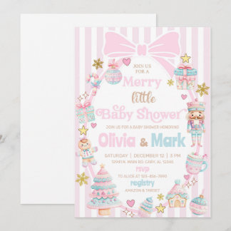 Merry little baby shower Christmas invitation. Kaart