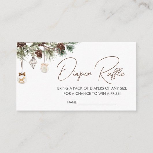 Merry Little Baby shower Diaper Raffle Informatiekaartje (Voorkant)