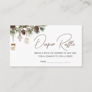 Merry Little Baby shower Diaper Raffle Informatiekaartje