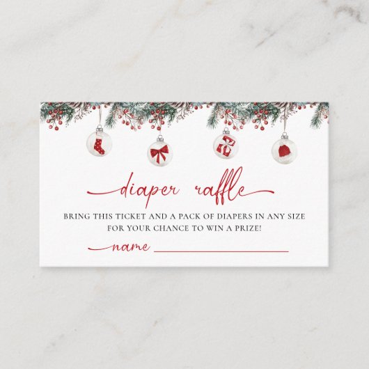 Merry Little Baby shower Diaper Raffle Informatiekaartje (Voorkant)