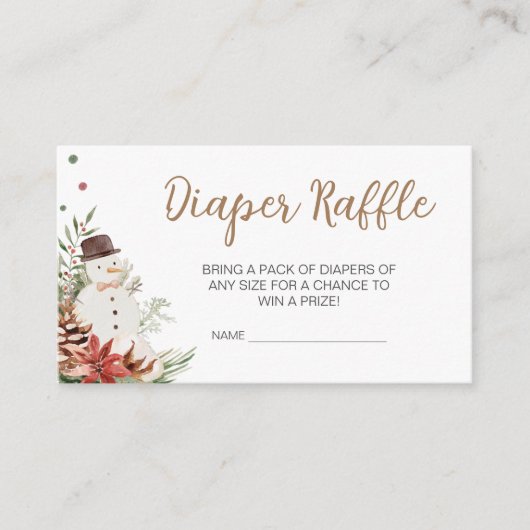 Merry Little Baby shower Diaper Raffle Informatiekaartje (Voorkant)