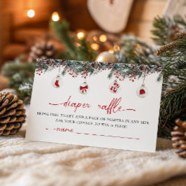Merry Little Baby shower Diaper Raffle Informatiekaartje