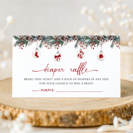 Merry Little Baby shower Diaper Raffle Informatiekaartje