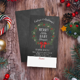 Merry Little Baby shower Diaper Raffle Informatiekaartje