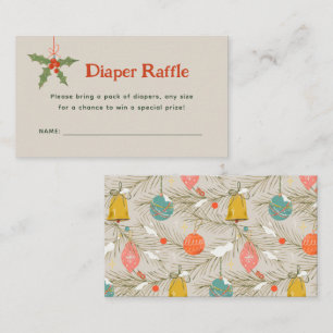 Merry Little Baby shower Diaper Raffle-kaarten Informatiekaartje