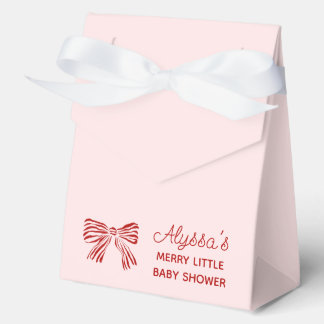 Merry Little Baby Shower Favor Dozen met Rode Stri Bedankdoosjes