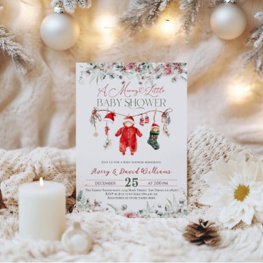 Merry Little Baby shower genderneutraal Kaart