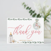 Merry Little Baby shower gepersonaliseerd Bedankkaart (Staand voorkant)