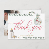 Merry Little Baby shower gepersonaliseerd Bedankkaart (Voorkant / Achterkant)