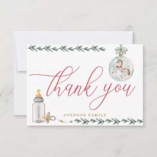 Merry Little Baby shower gepersonaliseerd Bedankkaart