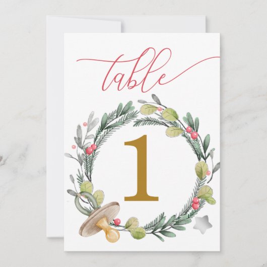 Merry Little Baby Shower Gold Table Numbers Kaart (Voorkant)