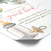 Merry Little Baby shower Guest Book Sign Poster (Hoek)