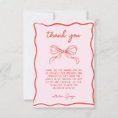 Merry Little Baby Shower Hand Drawn Bow Thank You Bedankkaart (Voorkant)